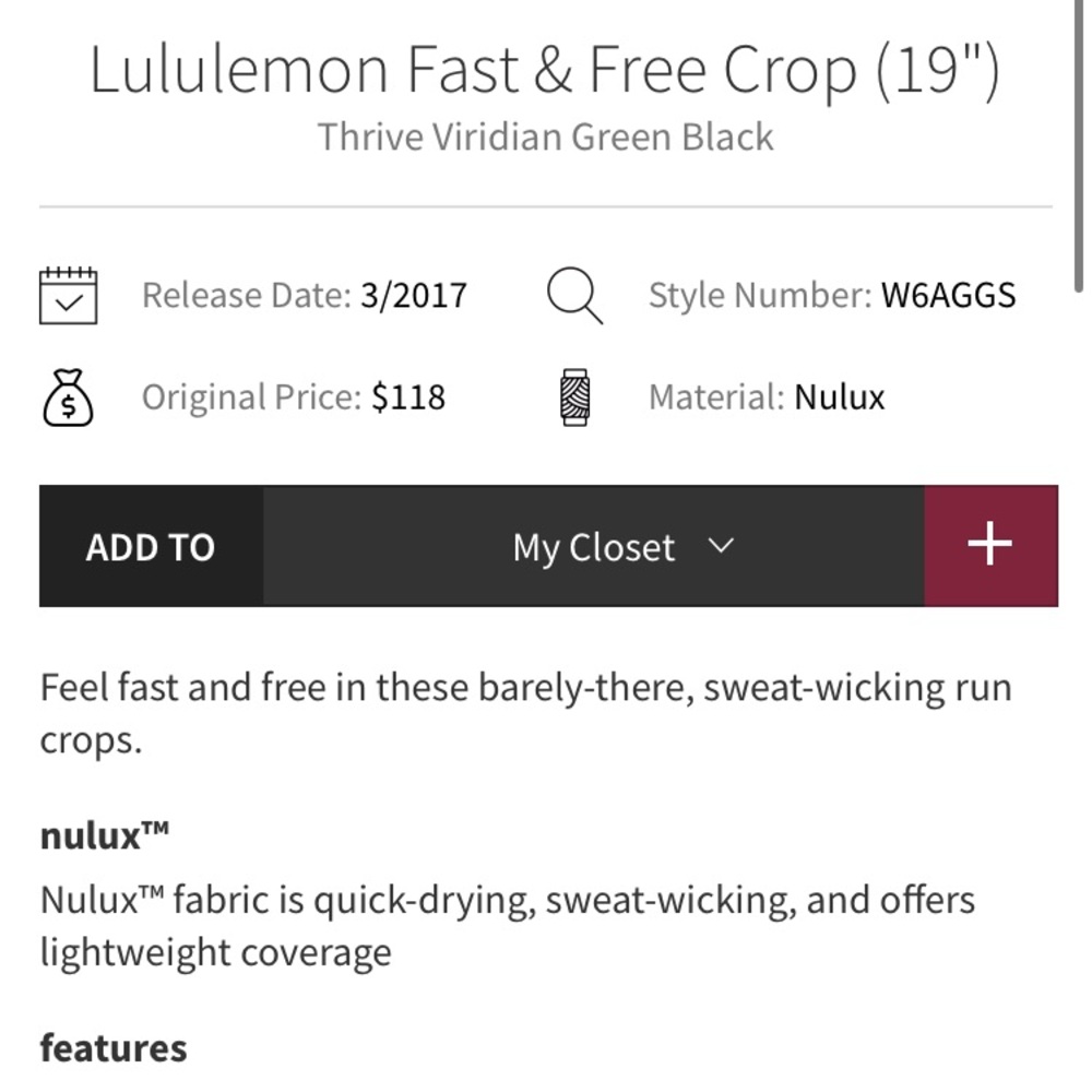 NEW Lululemon crop leggings - Picture 15 of 16